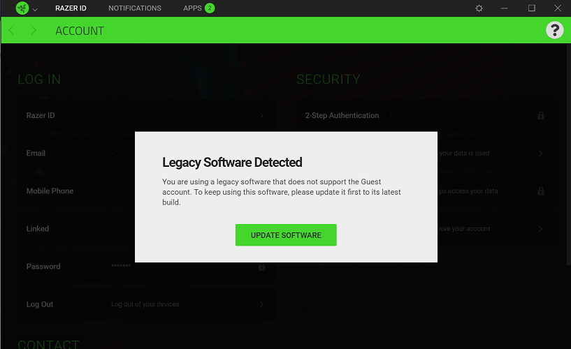 Скриншот Razer Cortex в окне приложения