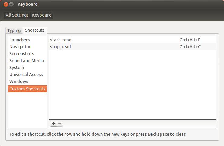Создание пользовательского сочетания в Ubuntu