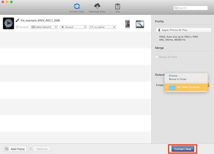 Скриншот кнопки Convert Now
