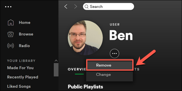 В Mac-клиенте Spotify кнопка «Изменить» открывает Finder для выбора файла