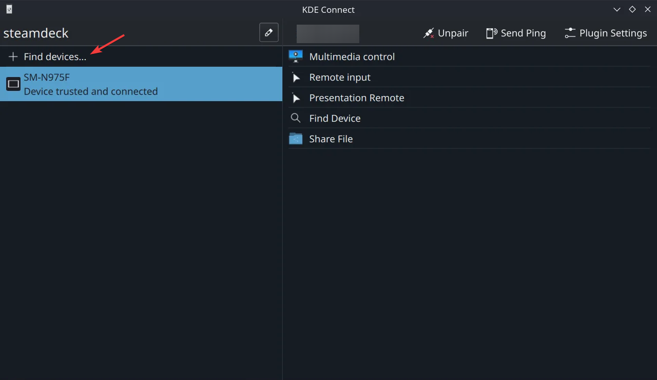 Добавление доступных устройств