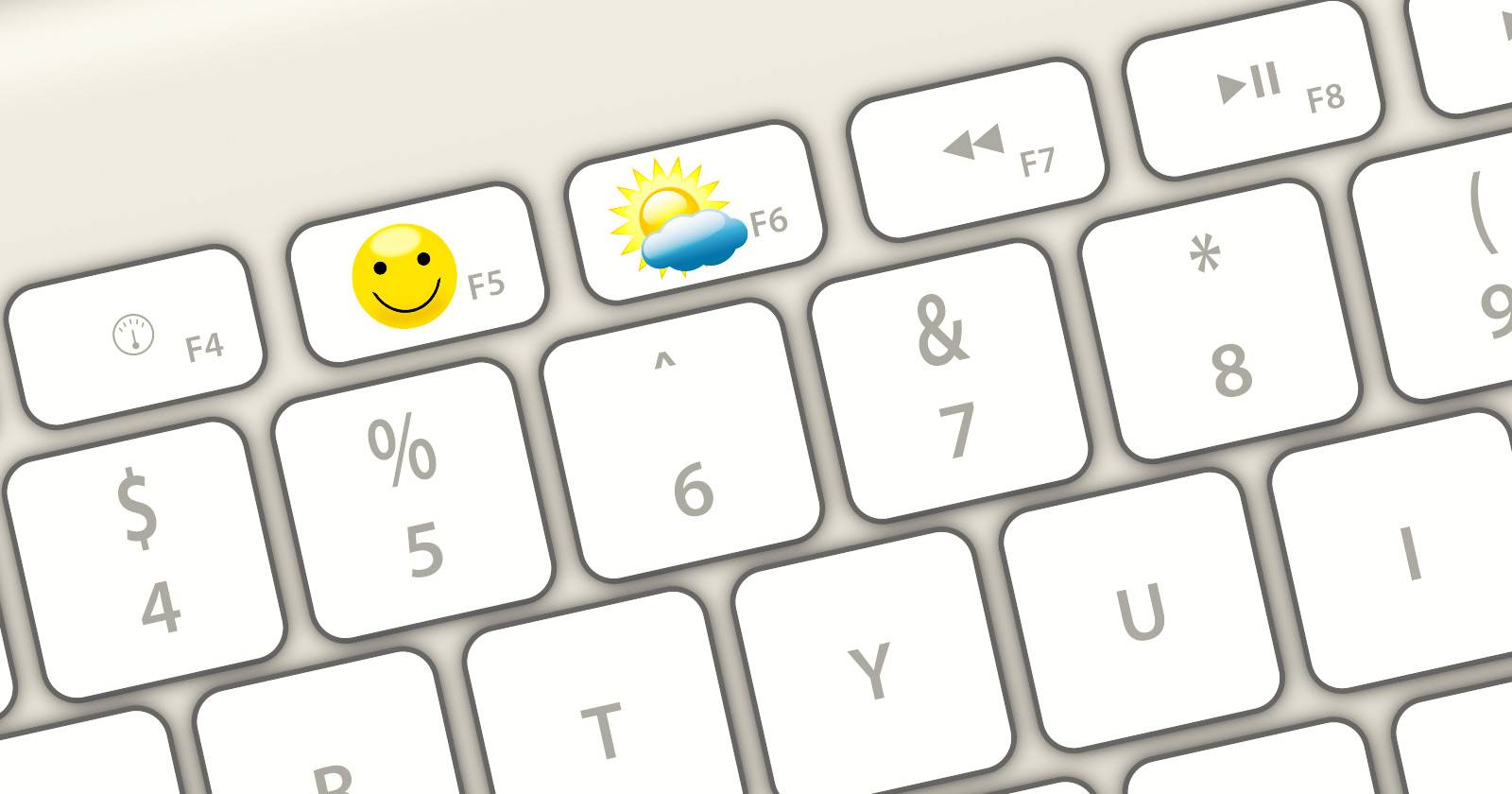 Клавиши функции Mac с отображением альтернативных значков.