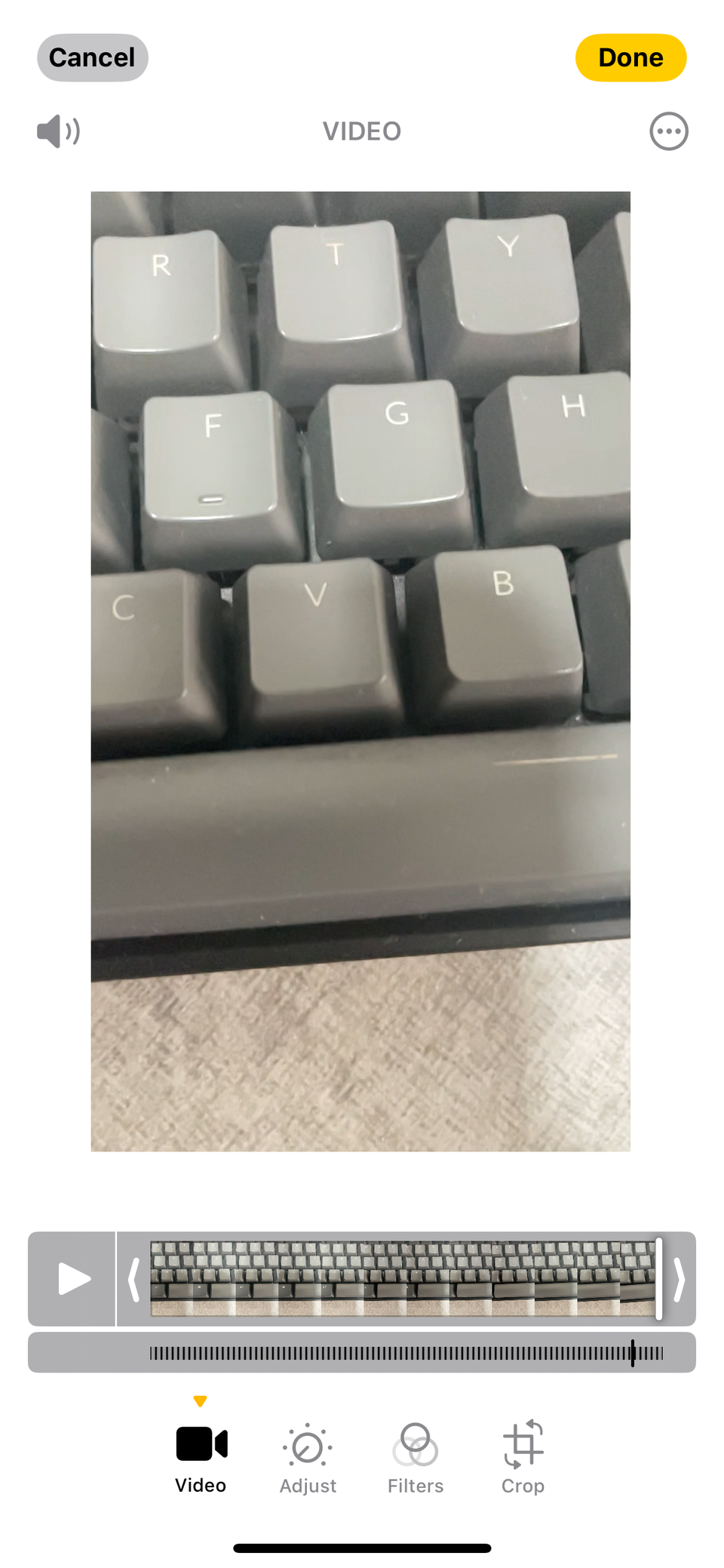 Пример ускорения видео в «Фото»