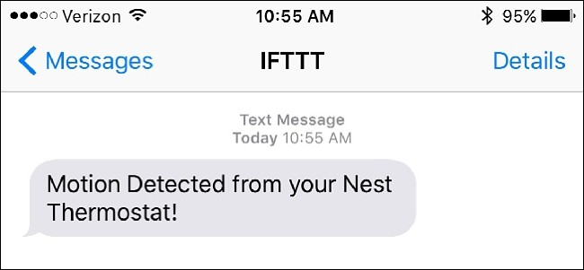 Изображение: иконка датчика движения рядом с термостатом Nest