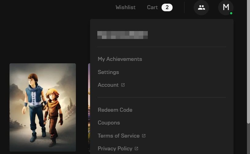 Настройки в Epic Games Launcher