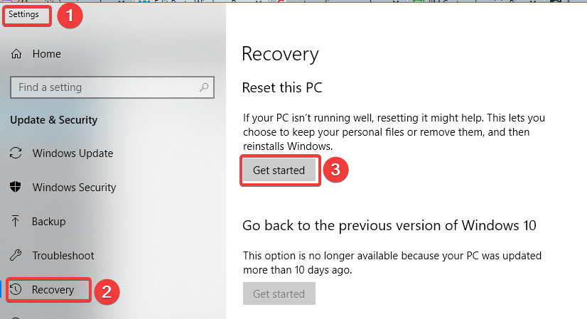 reset PC ssd memory management error