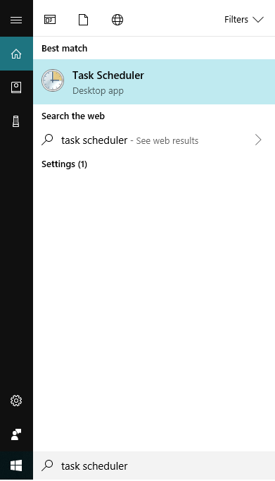 Поиск «Планировщик заданий» в Windows
