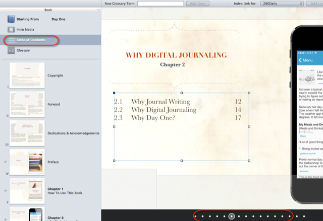 Оглавление в iBooks Author