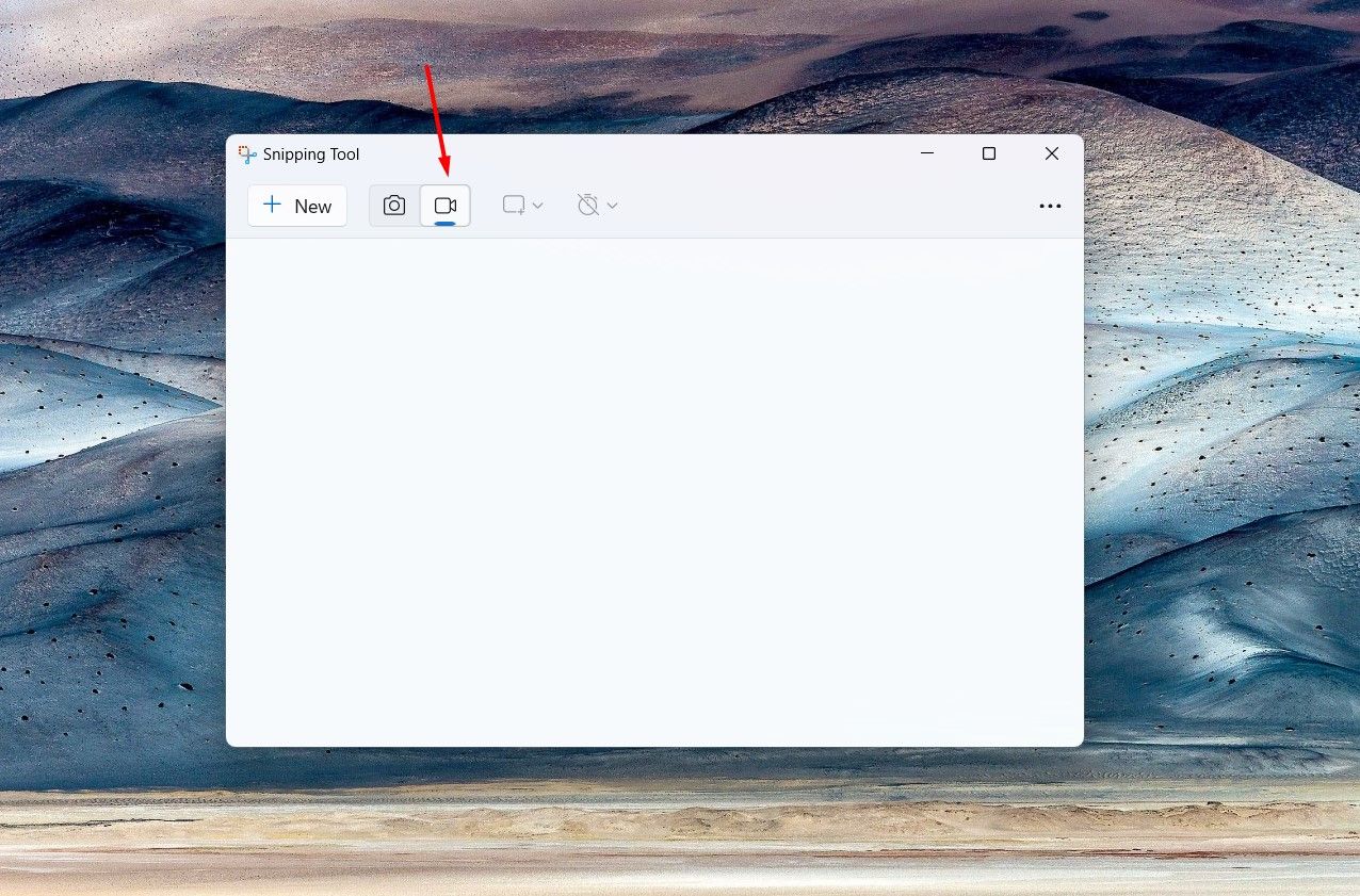 Значок видео в приложении Ножницы (Snipping Tool).