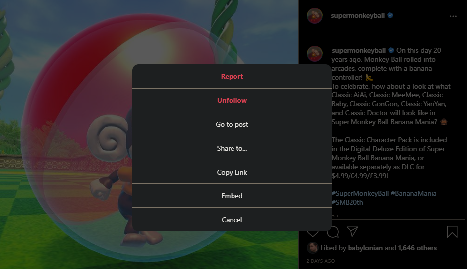 Instagram Copy Post Link Desktop
