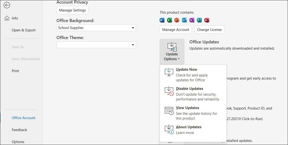 Обновление Outlook на Windows