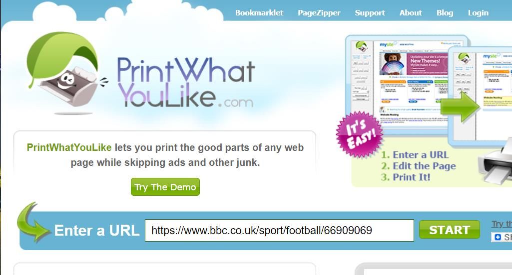 Интерфейс PrintWhatYouLike