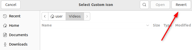 Диалог подтверждения возврата значка к стандартному виду.