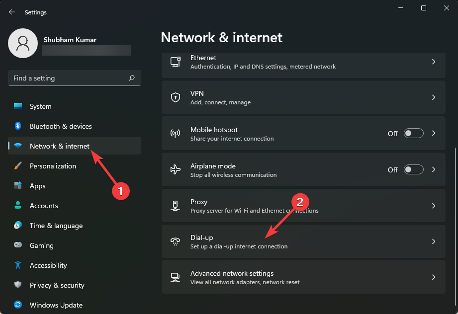 Настройка коммутируемого соединения в Windows