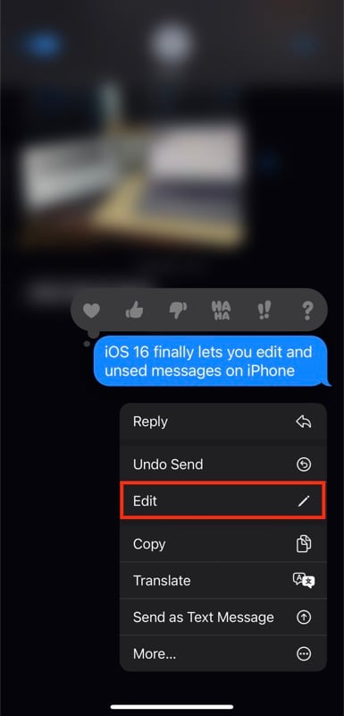 Редактировать и удалять сообщения в iOS 16