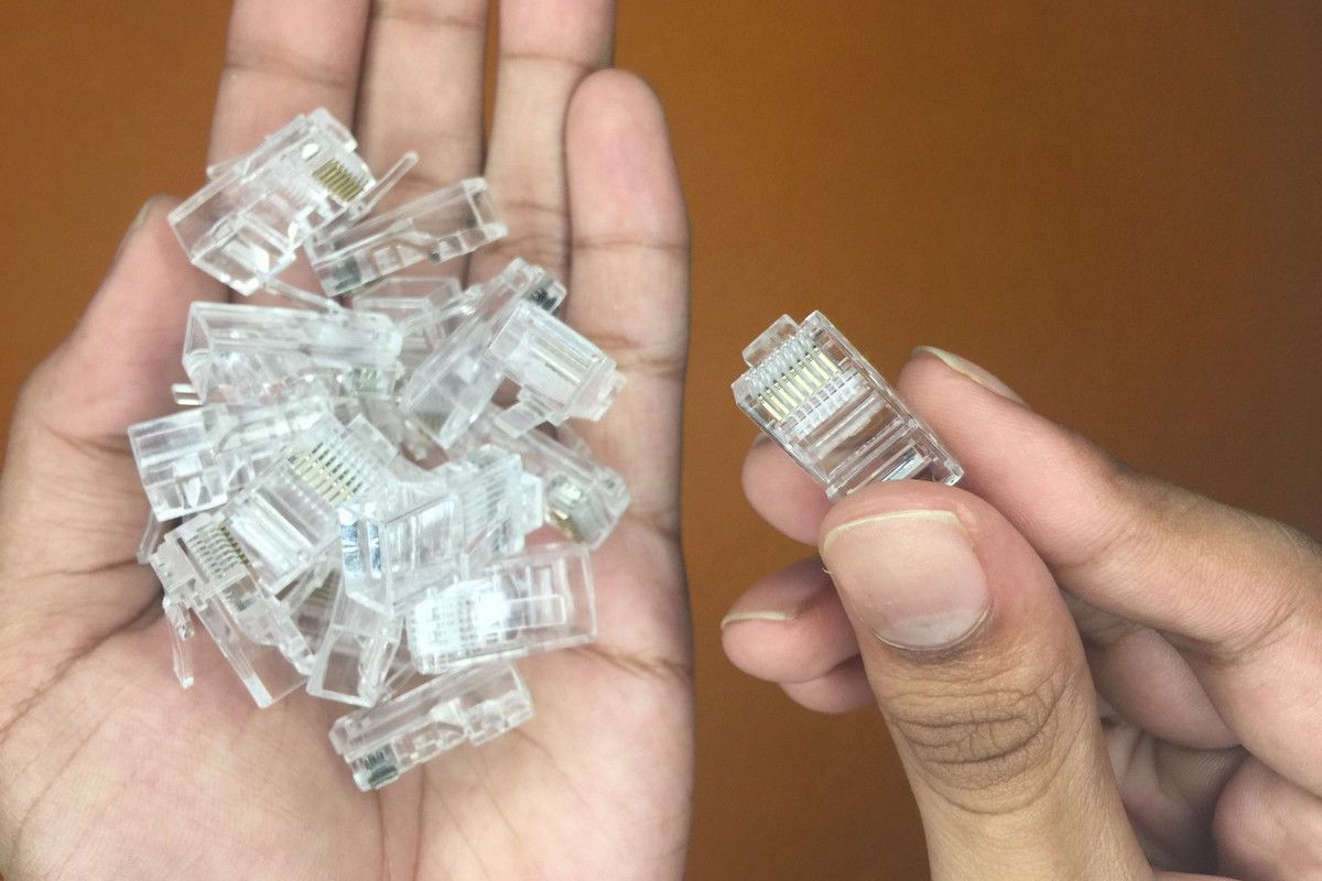 RJ45 pass through connectors