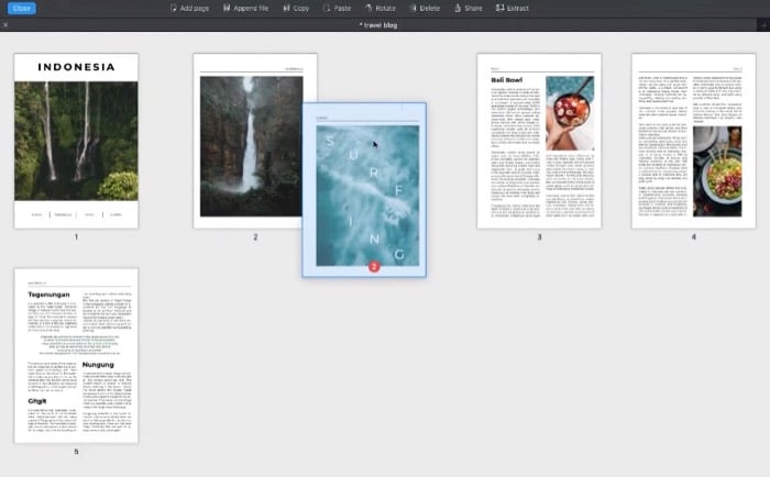 Объединение PDF в PDF Expert путём перетаскивания страниц