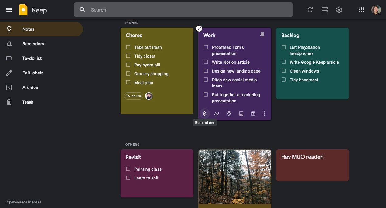 Reminder icon in digital bulletin board app