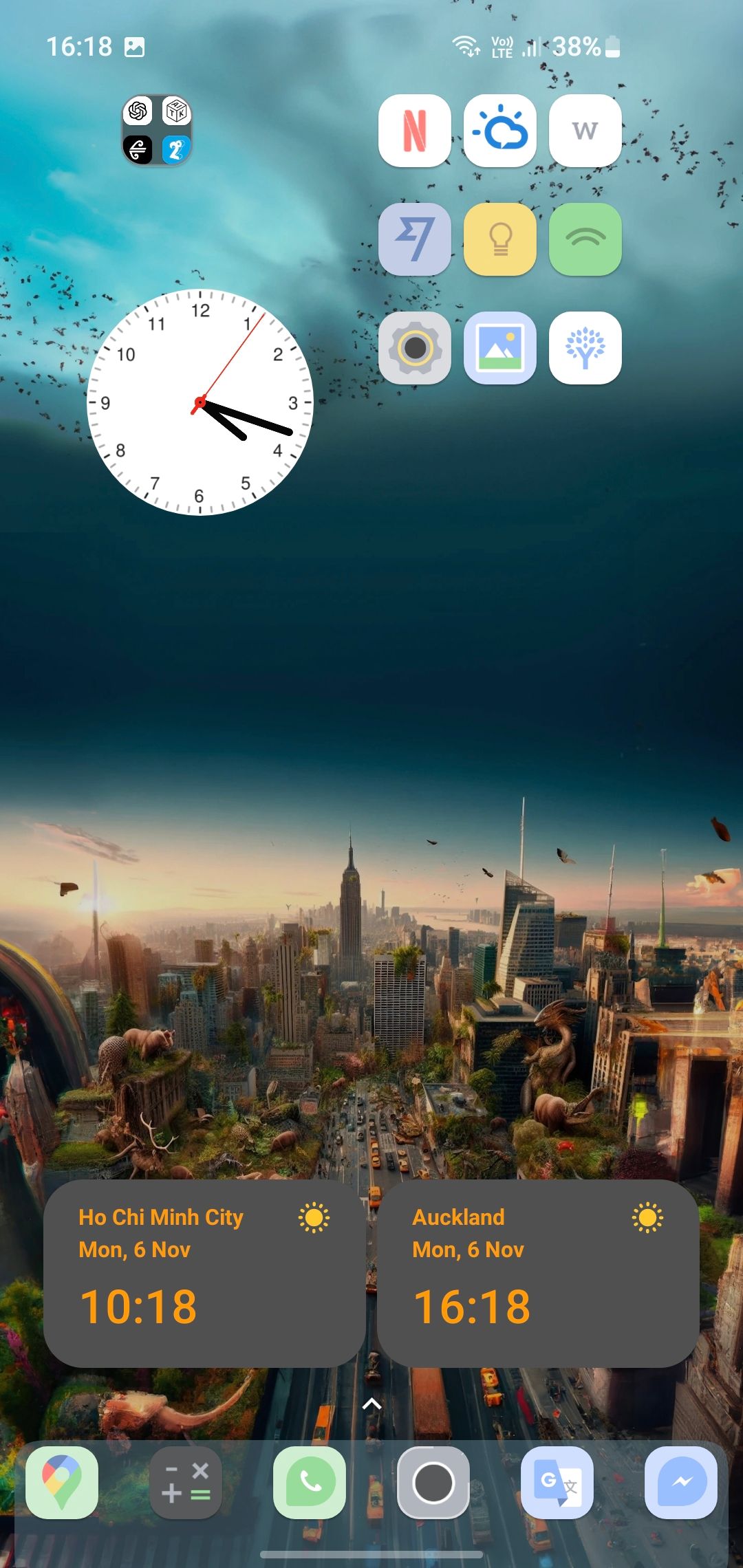 Ещё один пример обоев DALL-E на домашнем экране Android