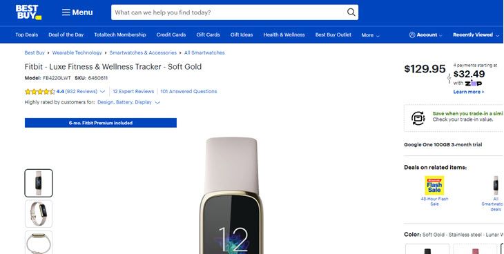 Страница товара Best Buy.