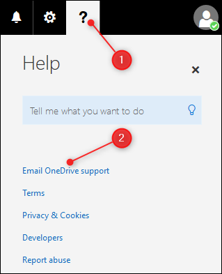 Ссылка Email OneDrive support