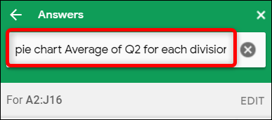 Пример пользовательского запроса в текстовом поле Explore.