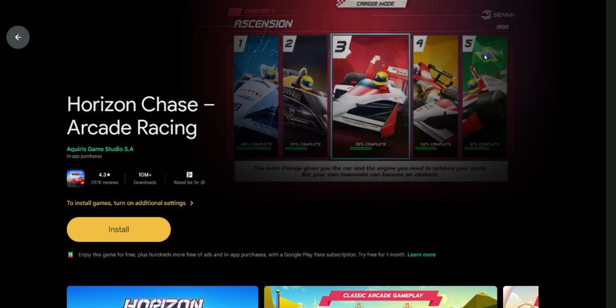 Установка игры в Google Play Games