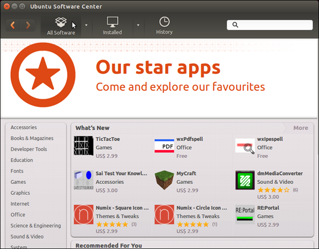 Экран со всеми доступными программами