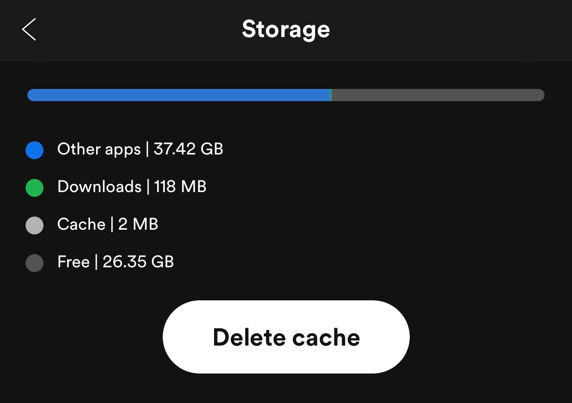 spotify delete cache