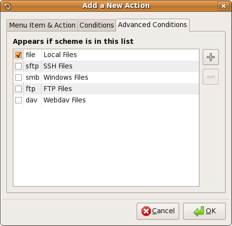 Вкладка условий: фильтр по имени файла