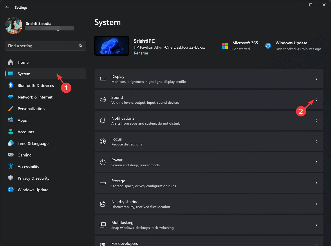 Параметры звука в Windows