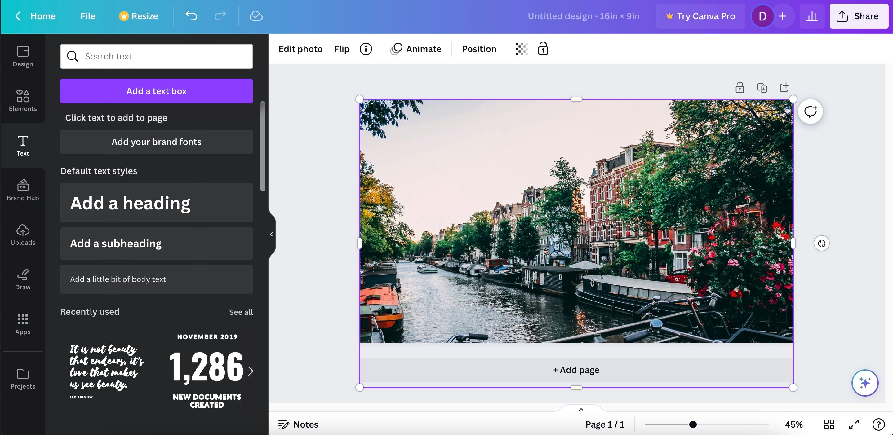 Варианты текстовых блоков в Canva