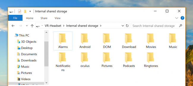 Изображение: Oculus Go отображается в проводнике Windows как подключённое устройство