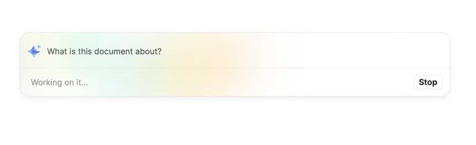 В панели Docs пользователь просит AI‑компаньона кратко изложить документ
