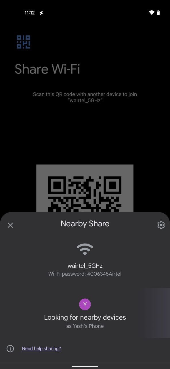 Изображение: процесс отправки сети через Nearby Share