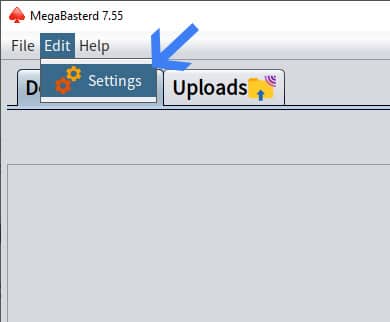 MegaBasterd 설정 메뉴 화면