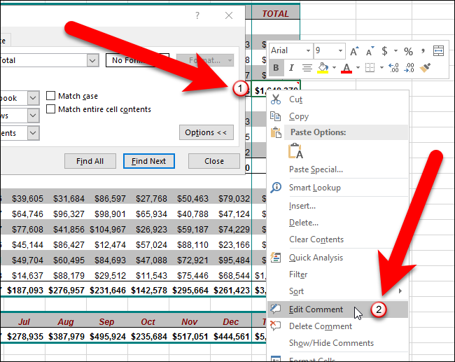 Выберите «Изменить комментарий» в контекстном меню