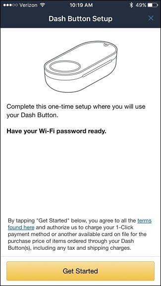 Dash Button: индикатор мигает синим цветом при готовности к сопряжению