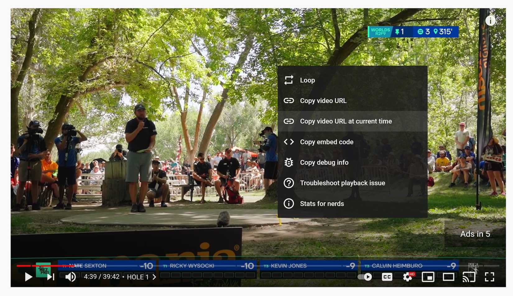 Получение URL с текущего времени видео YouTube