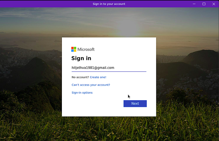 Форма входа Microsoft Teams