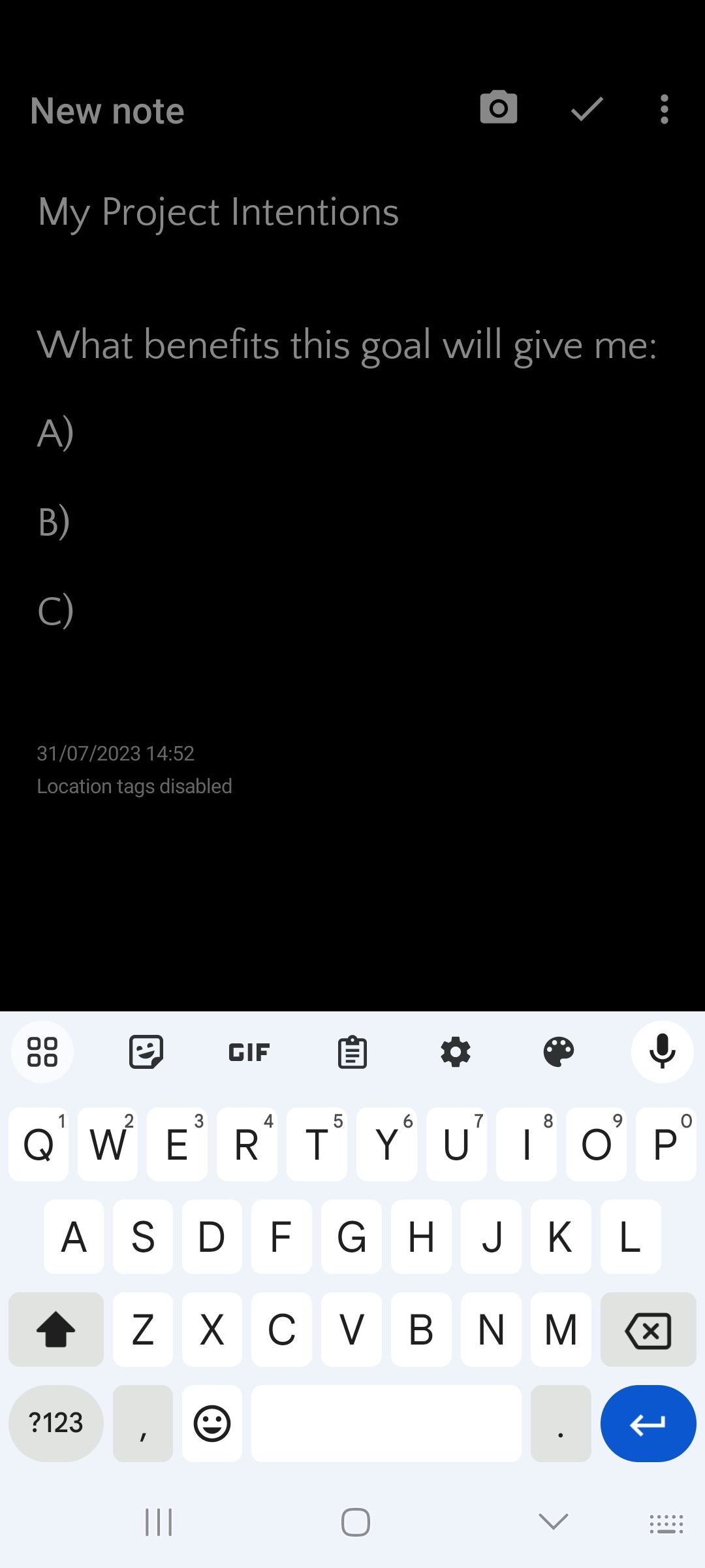 Simple Journal страница намерений проекта
