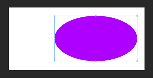 Искажённый фиолетовый круг c видимыми контролами трансформации