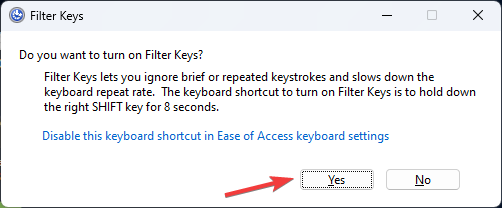 Параметры специальных возможностей