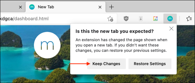 New Start Page Enabled Popup