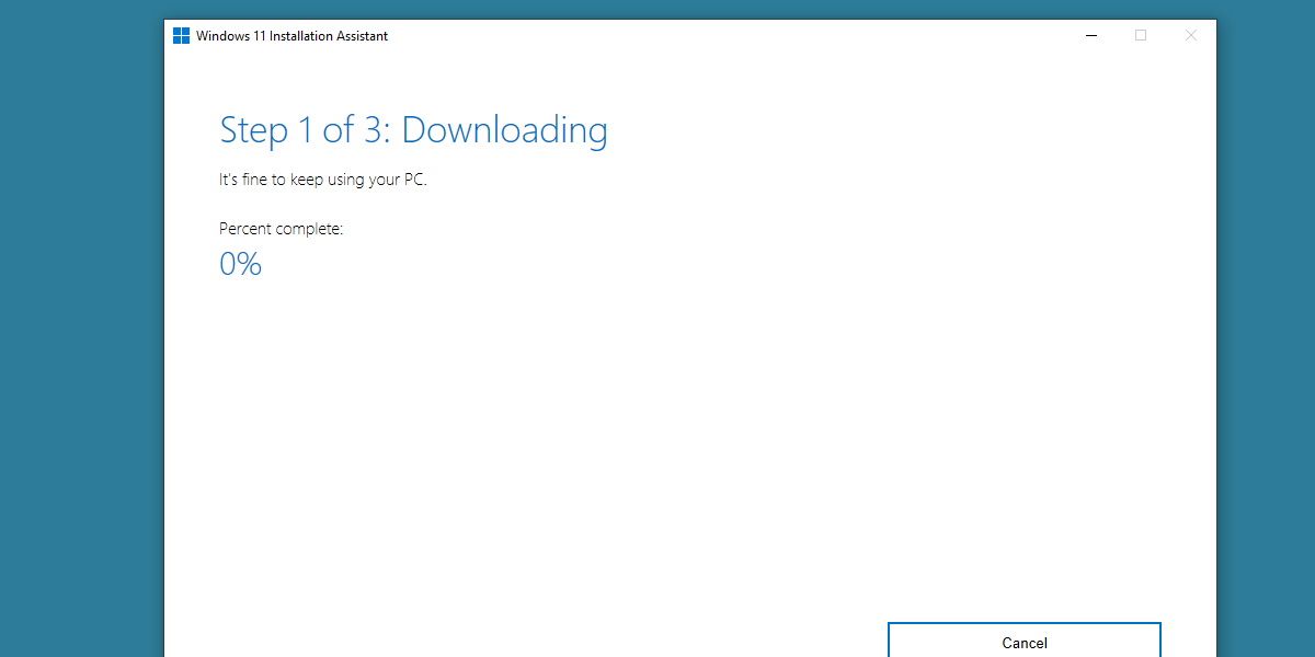 Installation Assistant загружает файлы