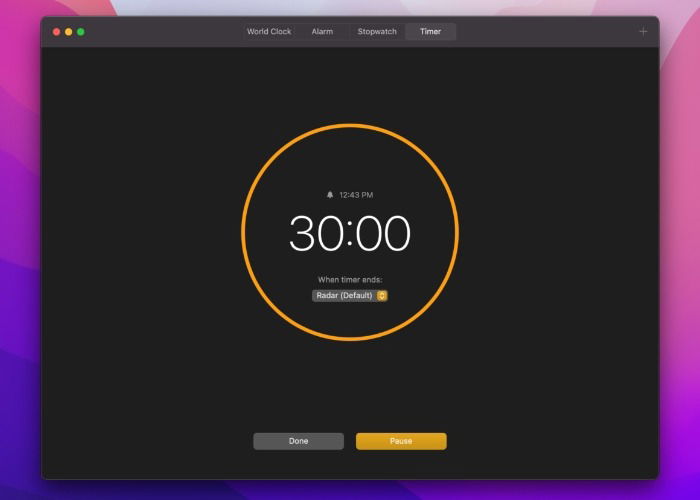 Таймер 30 минут на Mac