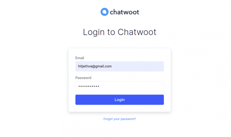 Страница логина Chatwoot