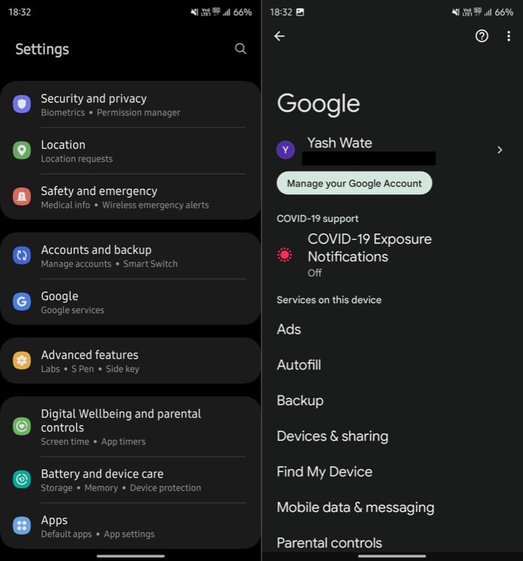 настройки аккаунта google на android