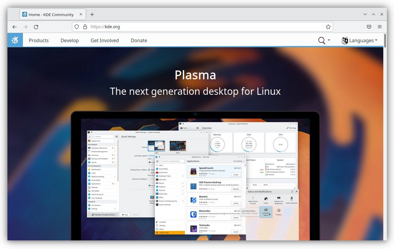Firefox в среде KDE Plasma