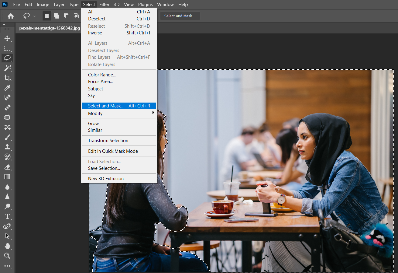 Окно Select and Mask